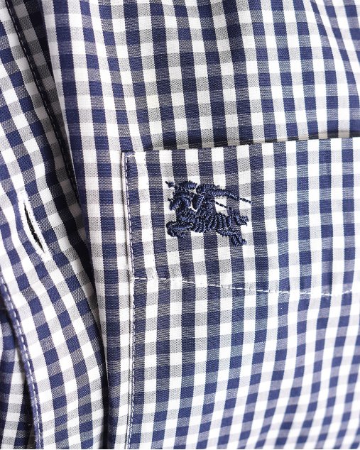 Camisa Burberry Original Xadrez Azul e Branco Masculina